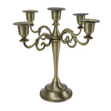 5 Arm Candlestick Holder Iron Retro Decorative Candle Holder Centerpiece for Home Church Cyan V1294-YM0710-3115230100311