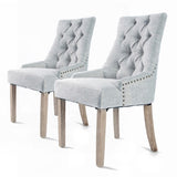 2X French Provincial Dining Chair Oak Leg AMOUR GREY V274-FT-FC8443-GY