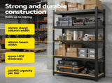 Giantz Garage Shelving 1.6X0.8m Warehouse Shelves Storage Rack Pallet Racking Black WR-E-8X16-BK