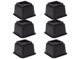 6pcs Bed Risers 5in High Quadrate Trapezoidal Ergonomic Plastic Black Furniture Risers Blocks for V1294-YM0716-3114220062911