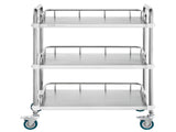 Lab Rolling Cart, 3-Shelf Stainless Steel Rolling Cart, Lab Serving Cart with Swivel Casters, Dental V952-SYSST42014303UK85V0