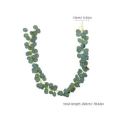 Dark Green Faux Eucalyptus Leaves Garland, 2 Pieces Plastic Table Decor for Home, Office, Wedding, V1366-AZ2-W-19527