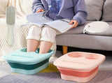 Foldable Foot Soak Tub TPE Collapsible Deep Tub with Lid for Heat Retention, Foot Massage, V1232-ZTZYP002