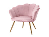 Artiss Armchair Velvet Dining Nursing Lounge Chair Metal Legs Pink UPHO-5002-VEL-PK