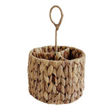 Hand Woven Natural Straw Basket Divided Countertop Organizer MultiCompartment Storage Caddy For V1369-AZ3-W-14962