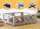 Large Dog Indoor Whelping Box, Tempered Glass & MDF V178-66976