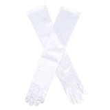 Dents Womens Semi Sheen Satin Elbow Length Evening Gloves - White V563-6-2189A-WHITE