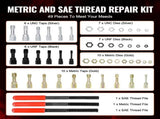 49-Piece Thread Chaser Set, UNC UNF and Metric Thread Restorer Tool, Rethreading Tool Kit with 22 V952-LWCXTZGYZ49PKBLRIV0