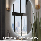 LED Wall Mirror Oval Anti-Fog Bathroom 50x75cm V274-FT-BM-LEDOV-5075
