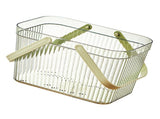 Bath Organizer Basket Stylish Clear Stripe Large Capacity Shower Storage Organizer with Handle for V1294-YM0703-3117230123812