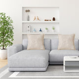 SOGA 45cm Elegant Palm Leaf Texture & Jacquard Square Throw Pillow FRENCHCUSHION233