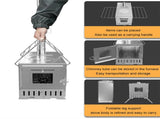 Stainless Steel Wood Burner Stove for Camping w/ Chimney & Bag V178-66979