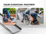 Kartrite 4ft Aluminium Foldable Wheelchair Ramp Non-Slip R02 Silver RAM-WCR-R02-4FT