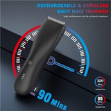Body Hair Trimmer & Electric Shaver for Men and Women for Pubic Hair, Chest, Legs & Bikini Line, V1192-AZ-W-0011