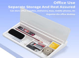White Slanted Glass Memo Board & Desktop Organizer with 2 Markers & Residue-Free Eraser - Computer V888-ELOSUNG49454