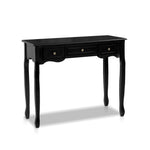 Artiss Console Table 3 Drawers Black Hamptons DRESS-D-NEW-HS-3D-BK