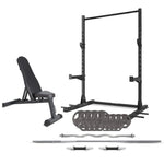 CORTEX SR3 Squat Rack with 90kg Standard Tri-Grip Weight, Bar and Bench Set V420-CSST-SR3SET-C
