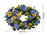 Blue and Yellow Wreaths Flower Garland Front Door V1294-YM0523-220328ZH04