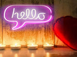 HELLO Letters LED Neon Light Wall Hanging Sign for Bar Bedroom Living Room V1294-YM0901-3119200023311