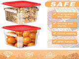 3 Sets 6 Qt Square Food Storage with Lids Dough Proofing Bucket Commercial Polycarbonate V1259-DP01-F-137