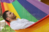 Mayan Legacy Single Size Cotton Mexican Hammock in Rainbow Colour V97-3M RAINBOW