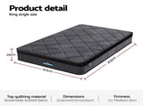 Giselle Bedding King Single Mattress 25cm Pocket Spring Latex Euro Top Medium Firm Bed MATTRESS-D-NOIR-25-KS