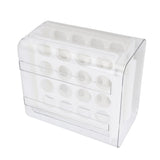 Egg Drawer Double Layer Transparent 32 Lattice Large Capacity Egg Storage Box for Refrigerator White V1294-YM0716-3118220147113