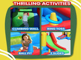 Happy Hop 7-in-1 Inflatable Bounce Jumping Castle Playhouse with Slide IMPH01