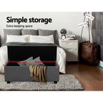 Artiss Storage Ottoman Blanket Box 97cm Linen Grey OTM-L2-LINEN-GY