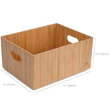 Bamboo Storage Box With Handles, Stackable Organizer Bin for Toys Bedding Clothes Closet Office V1237-MS-724-044