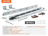 10 Pairs of 533.4mm Drawer Bottom Side Mount Rails, Heavy Duty Full Ball Bearing Extension Steel V952-DZYZSCTHG1001JZM6V0