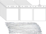 50x Badge Holder - Vertical PVC Badge Holders - 11x6.5cm - Name Badges - Card Badge - Transparent V1188-MS101-01873-1