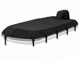Trailerable 600D Oxford Pontoon Boat Cover, Comes with Separate Universal Outboard Motor Hood, V1188-MS-730-038