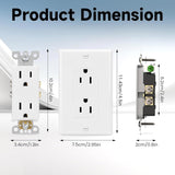 Decorator Receptacle Outlet with Wall Plate, Non-Tamper-Resistant Electrical Outlet, 15 amp Outlet, V1258-DP02-WO-765