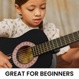 Karrera 34in Acoustic Childrens Wooden Guitar - Black NC-34-BK