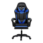 Artiss 6 Point Massage Gaming Office Chair 7 LED Footrest Blue MOC-GC-6P-LED-BK-BL