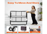 Rollaway Bed, 96.5 cm x 190 cm Folding Bed with 10 cm Mattress, Twin Size Foldable Bed with Sturdy V952-ZDC38YC4INCHYORRBV0