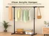 10PCS Clear Acrylic Hangers with Gold Hook, 15.6", Lightweight, Non-Slip & Shatterproof Design, V1369-AZ3-W-08756