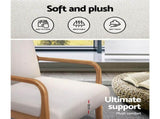 Artiss Armchair Fabric Beige Olive UPHO-C-ARM-5099-BG