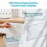 Clear Acrylic Nameplate Holders Easy Install for Office Desk Use 12Pcs V1192-AZ-W-31406