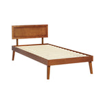 Artiss Bed Frame Single Size Wooden Bed Base Walnut SPLAY WBED-SPLAY-S-WAL