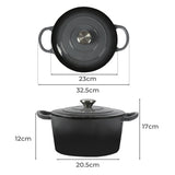 TOQUE 4L Enamel Dutch Oven Pot in Black Colour KT0180-4L-BK