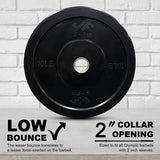 JFIT Black Olympic Bumper Plate 10LB 25LB 35LB 45LB 25LB/11KG V1409-SKU-10042