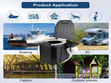Portable folding toilets with PU seat cushions and portable toilets with covers, suitable for RVS, V1105-YACS-001