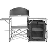 Aluminium Foldable Camping Cooking Kitchen Picnic Cupboard Bench Table Windshield V610-CAMPKIT011