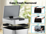 Devanti 50L Motion Sensor Bin Rubbish Bins Kitchen Automatic Trash Can Silver SB-D-50-K250-SI