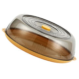 Dish Cover PET Heat Insulation Storage Transparent Dustproof for Home Picnic Cooking Yellow V1294-YM0717-3111220217212