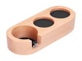 3Hole Coffee Portafilter Holder Wooden Tamper Stand Coffee Tamping Station with NonSlip Mat V1294-YM0901-3118210215711