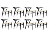 Levede 8x Dining Chairs Wooden Hans Black CH1041-2-BKX4