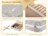 Bling Small Jewelry Box, Luxury Rhinestones-Studded Jewelry Organizer, Jewelry Storage Box with V1369-AZ3-W-08956